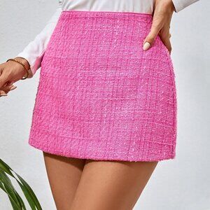 Pink Elegant Women's High Waist Skirt